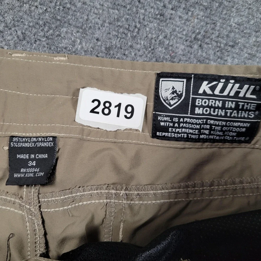 Kuhl Shorts Mens 34 Beige Cargo Hiking Quick Dry Stretch Nylon Outdoor Pockets - Picture 3 of 8